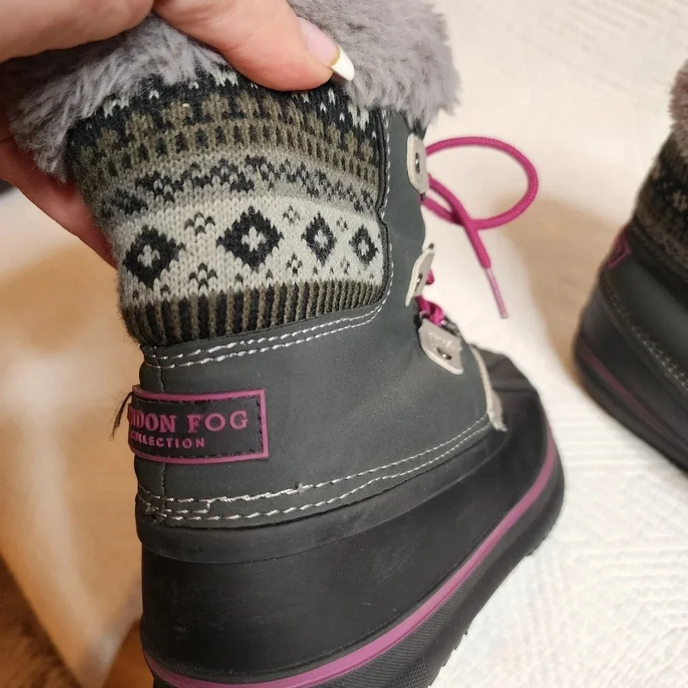 LONDON FOG Girls Tottenham Cold Weather‎ Warm Lined Snow Boot Size 4